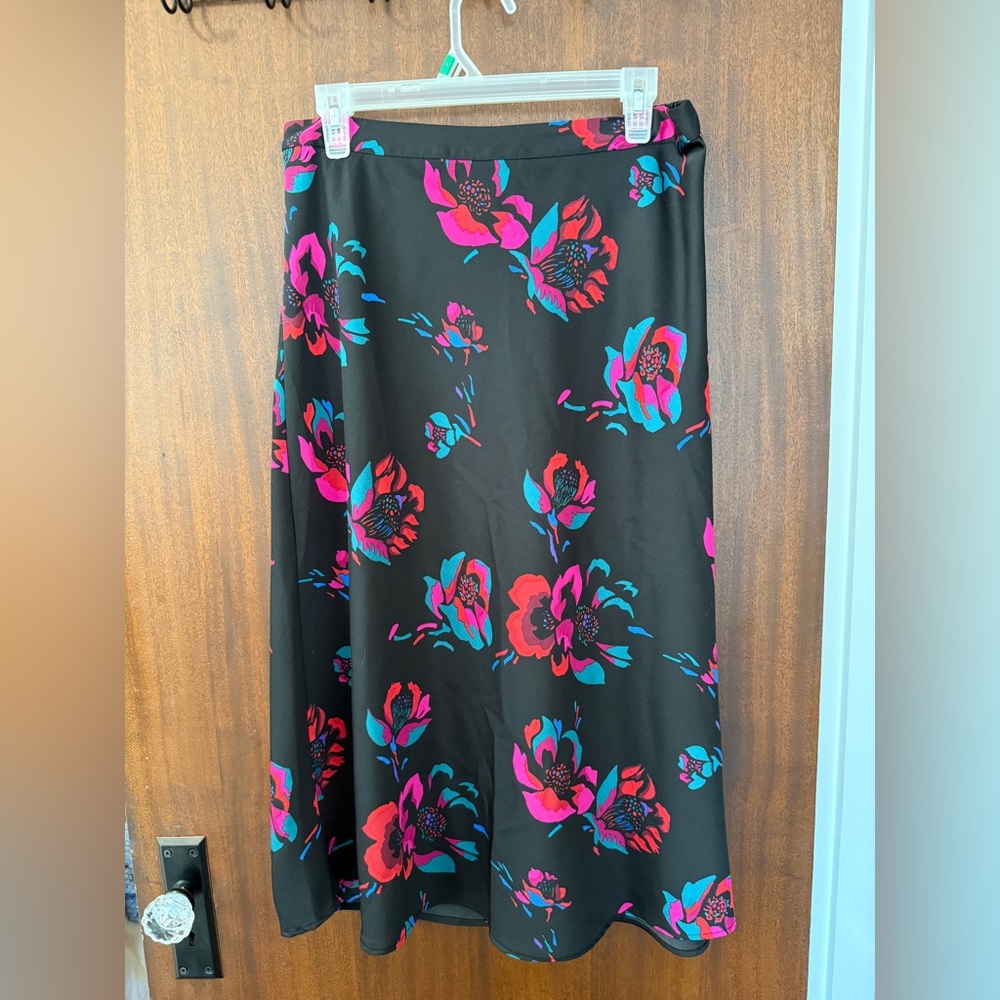 J. Crew Floral Midi A-Line Skirt